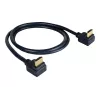Kramer C-HM/RA2-3 High-Speed HDMI-kaapeli Ethernetillä, kulmikas–kulmikas, 0,9 m, harmaa, 4K-tuki 97-0144003