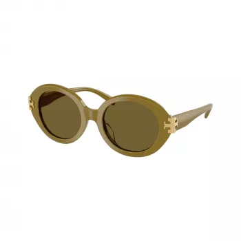 Tory Burch TY7210U naisten cat-eye-aurinkolasit, tummanruskea havanna kehys, ruskeat gradient-linssit, 53-18-145 mm, UV-suoja TY7210U201073