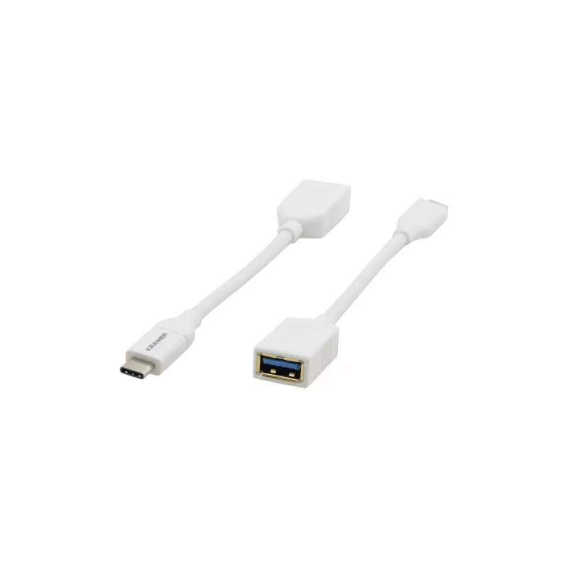 Kramer Electronics ADC-USB31/CAE USB 3.2 Gen 1 -kaapeli, USB-C - USB-A, valkoinen, 0,91 m 99-97210005