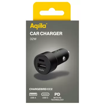 Aqiila CHARGEBIRD CC2 autolaturi musta, 32 wattia (AQCCCC2CBI403)
