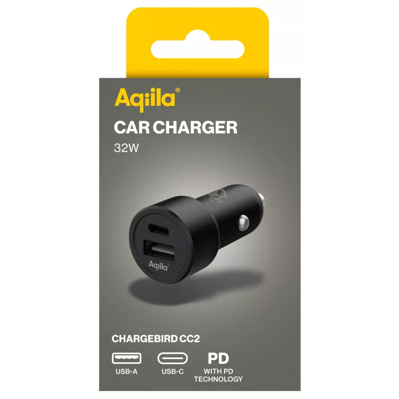 Aqiila CHARGEBIRD CC2 autolaturi musta, 32 wattia (AQCCCC2CBI403)