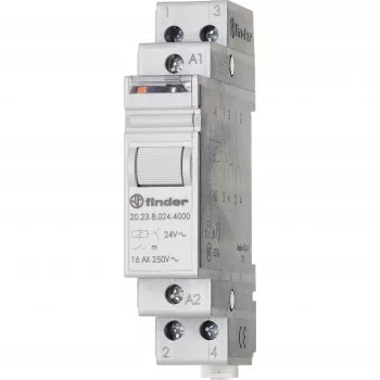 Finder 20-sarjan impulssirele, 1NO+1NC, 20A, 24V AC käämi, DIN-kisko 202380244000