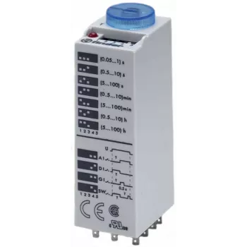 Finder 85.03.0.125.0000 monitoimiaikarele, 1 CO 16A, 12-24V AC/DC, 0,05s-100h, DIN-kisko