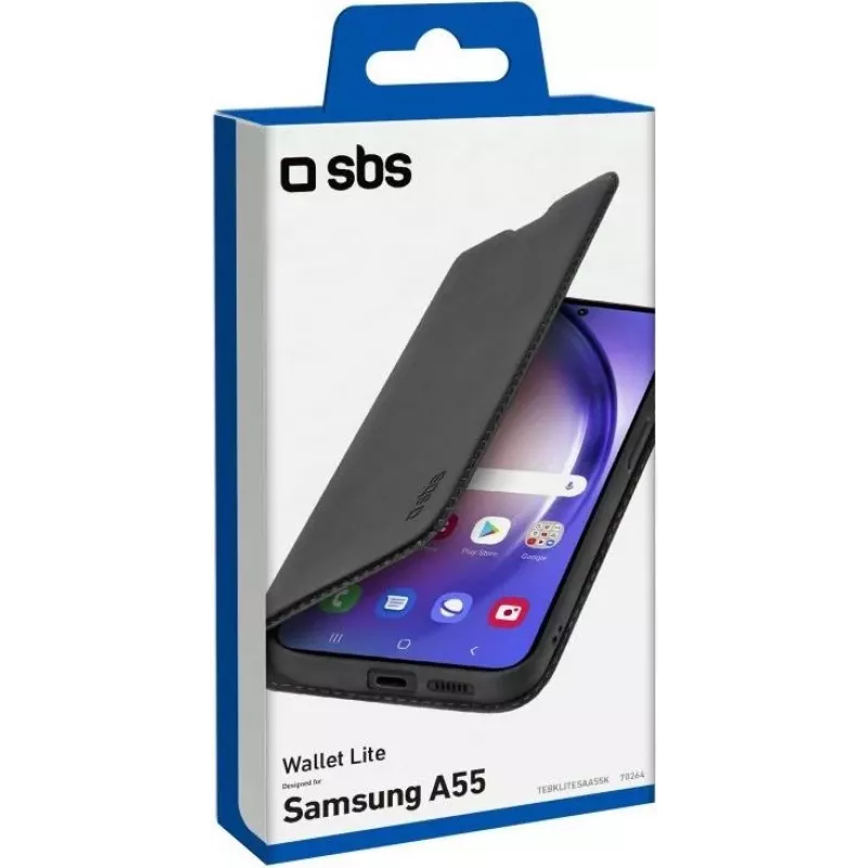 SBS Mobile lompakkokotelo Samsung Galaxy A55 5G, musta TEBKLITESAA55K