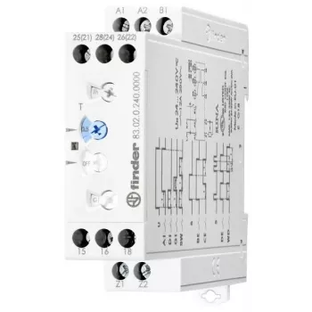 Finder 83.02.0.240.0003 monitoimiaikarele, 8 toimintoa, 24-240V AC/DC, 2 vaihtokosketinta