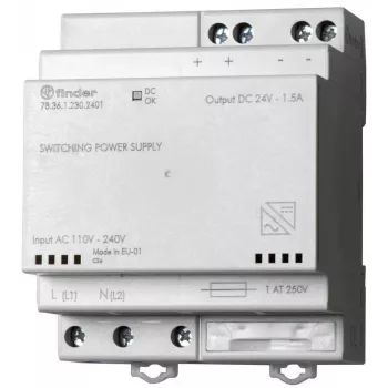 Finder 78.36.1.230.2402 hakkurivirtalähde 36W 24V DC 1,5A DIN-kisko