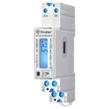 Finder 7M.24.8.230.0310 yksivaiheinen digitaalinen vaihtovirta-energiamittari 40 A MID-yhteensopiva