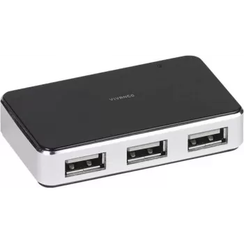 Vivanco USB 2.0 4-porttinen keskitin 3 m kaapelilla (VVITHUB2V4PORTS)