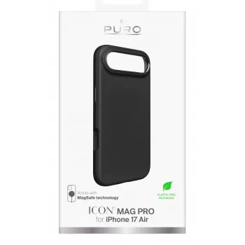 PURO Icon kotelo Apple iPhone 17 Air 6,6 tuuman musta MagSafe-yhteensopiva
