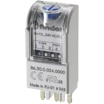 FINDER 86.30 monitoimiaikarelemoduuli, 24V AC/DC, 1 CO 16A, 8 toimintoa, 0,05s-100h 863000240000T
