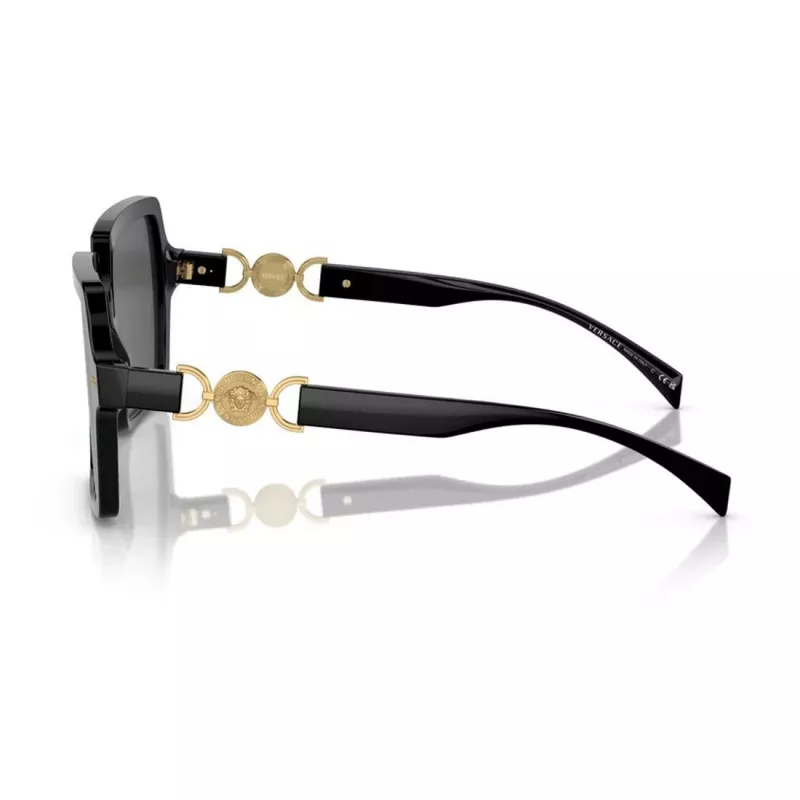 Versace VE4441 GB1-87 naisten aurinkolasit, kulmikas, musta/harmaa, 55mm
