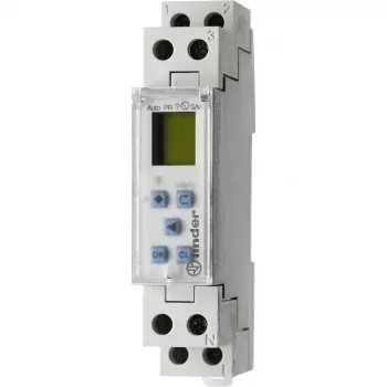 FINDER 127100240000 digitaalinen ohjelmoitava ajastin, 1 vaihtokosketin 16A, 24V AC/DC, DIN-kisko