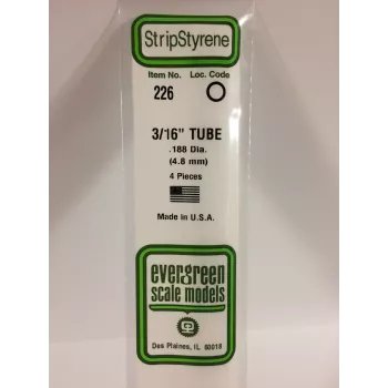 Evergreen 226 polystyreeniputki 4,8 mm x 350 mm (4 kpl)