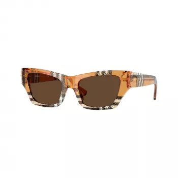 Burberry BE4441U414673 naisten aurinkolasit, kulmikas, Havana, ruskeilla gradient-linsseillä 52/19/140 mm