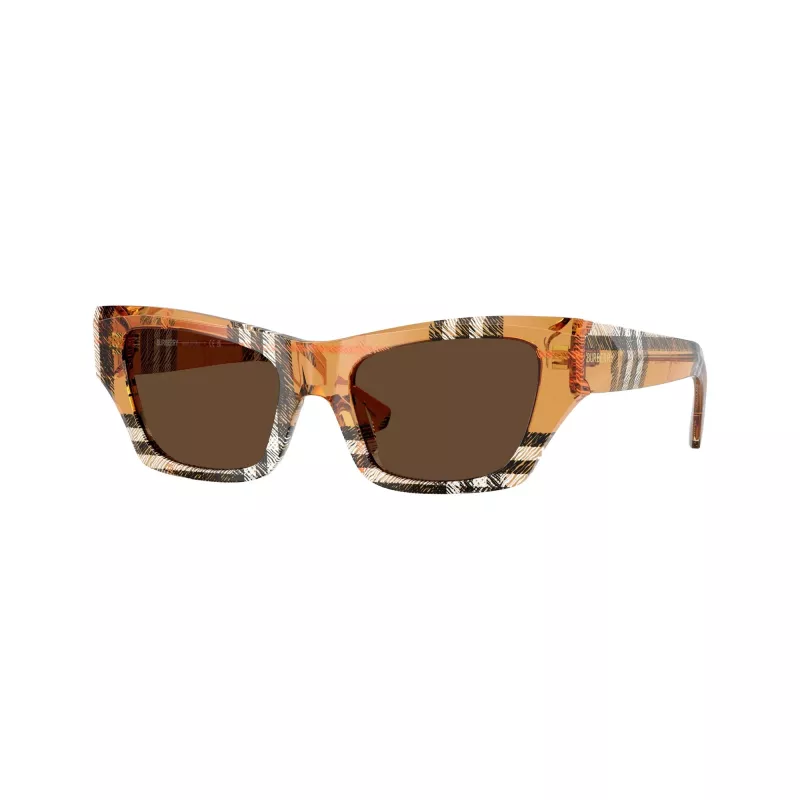 Burberry BE4441U414673 naisten aurinkolasit, kulmikas, Havana, ruskeilla gradient-linsseillä 52/19/140 mm