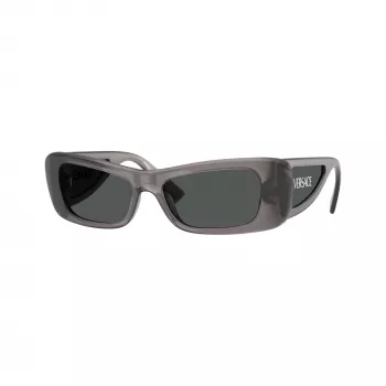 Versace naisten VE4481-550287 cat-eye-aurinkolasit, läpinäkyvä harmaa kehys, tummanharmaat linssit, 54mm