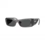Versace naisten VE4481-550287 cat-eye-aurinkolasit, läpinäkyvä harmaa kehys, tummanharmaat linssit, 54mm