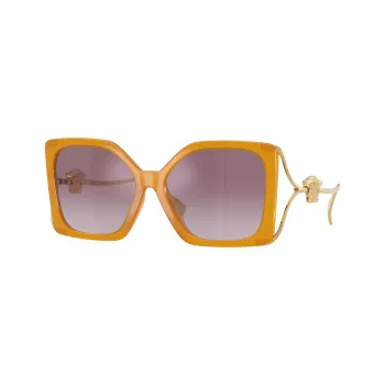 Versace VE4502U55376X naisten cat-eye-aurinkolasit, läpinäkyvän vaaleanpunaiset kehykset, tummanharmaat linssit, 58/16/130 mm