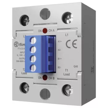 Finder sarja 77 puolijohderele, 50 A, 660 V AC, 24 V DC ohjaus, hetkelliskytkentä 77C290248671