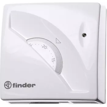 Finder 1T010 pinta-asennettava huonetermostaatti, 7–30 °C, valkoinen