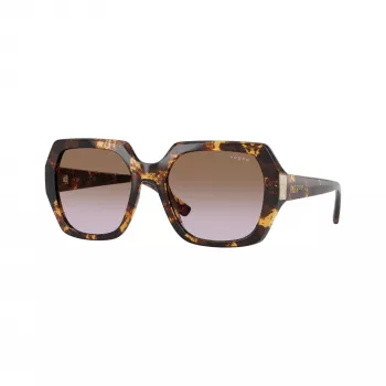 VOGUE naisten VO5612SB31796 cat-eye-aurinkolasit, läpinäkyvän vaaleanpunaiset kehykset, tummanharmaat linssit, 55 mm
