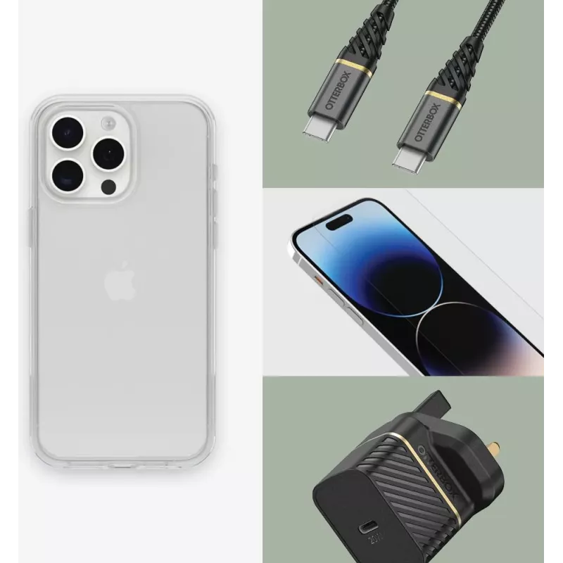 OtterBox Symmetry Clear -suojakotelo iPhone 15 Pro Maxille – läpinäkyvä 77-92664