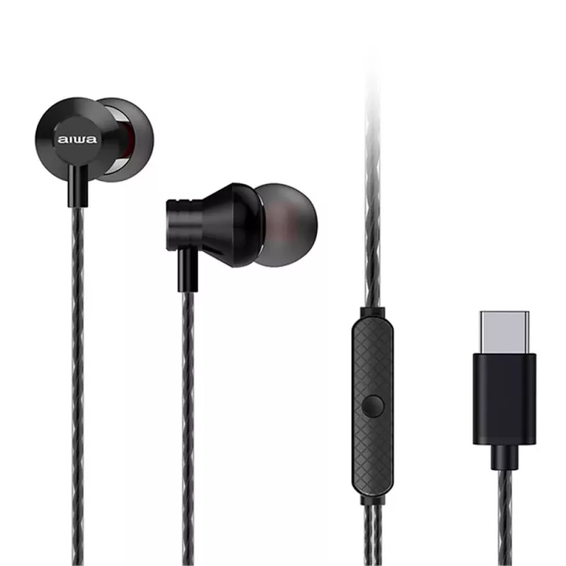 AIWA ESTM-50USB-C/BK nappikuulokkeet ja mikrofoni, USB-C, musta