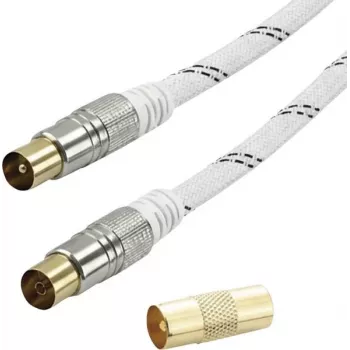 Vivanco SAT-antenniliitäntäkaapeli 3 m valkoinen (VVACABMF300HQW)