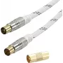 Vivanco SAT-antenniliitäntäkaapeli 3 m valkoinen (VVACABMF300HQW)
