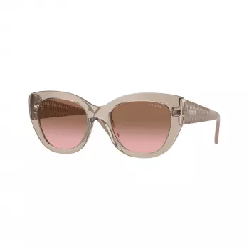 Vogue VO5567S naisten cat-eye-aurinkolasit, läpinäkyvä vaaleanpunainen / vaaleanruskea gradient 52mm VO5567S299014