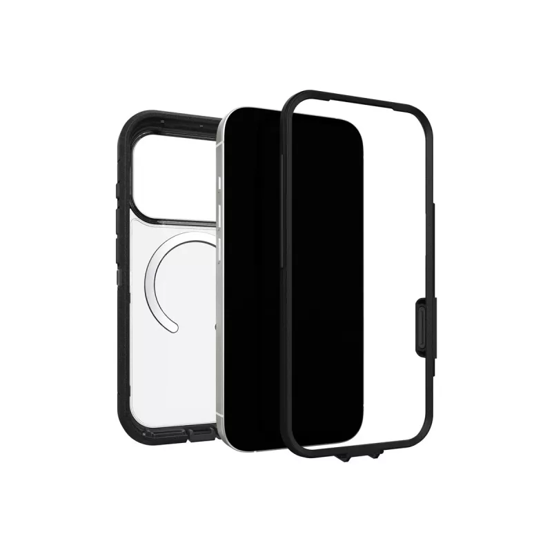 OtterBox Defender Series XT Clear Camera Control -kotelo Apple iPhone 17 Pro -puhelimelle – läpinäkyvä/musta 77-98518