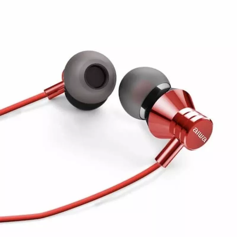 AIWA ESTM-50RD In-Ear-stereokuulokemikrofoni, punainen