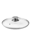IBILI lasikansi 24 cm karkaistua lasia ruostumattomalla teräsreunalla ja höyryaukolla