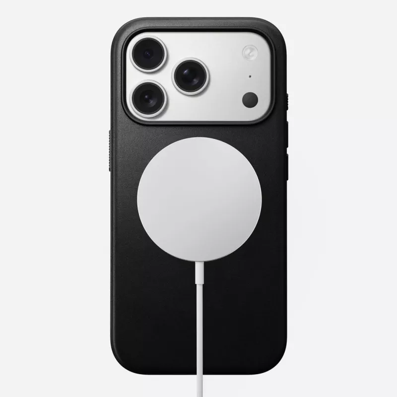 NOMAD Modern -nahkakotelo iPhone 17 Pro MagSafe musta