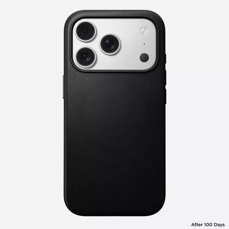 NOMAD Modern -nahkakotelo iPhone 17 Pro MagSafe musta
