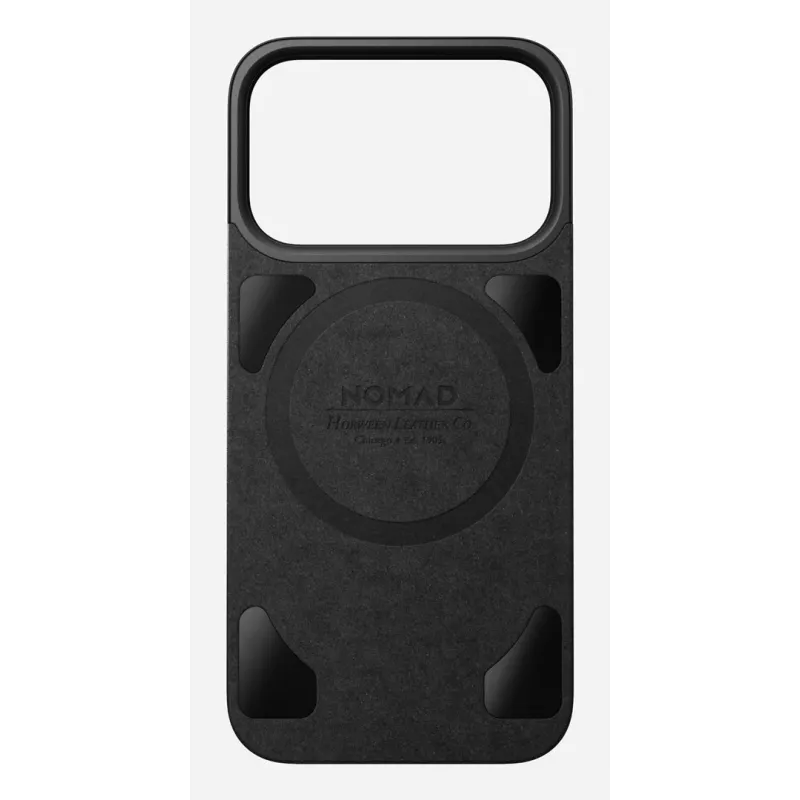 NOMAD Magnetic Leather Back iPhone 17 Pro – MagSafe-yhteensopiva, Horween-nahka, musta
