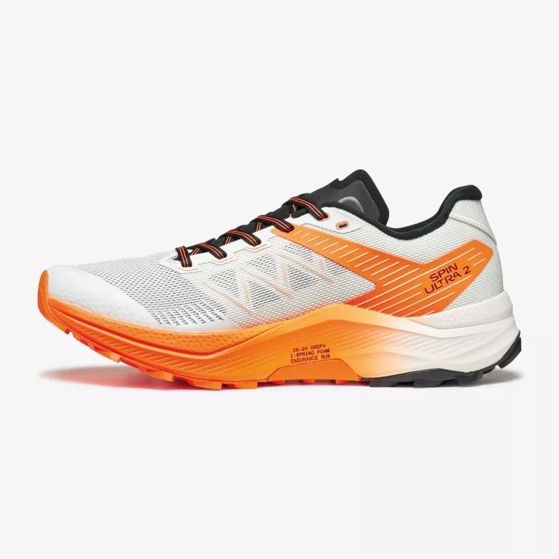 Scarpa Spin Ultra 2 polkujuoksukengät - Ice Orange/Fluo Yellow - EU 46