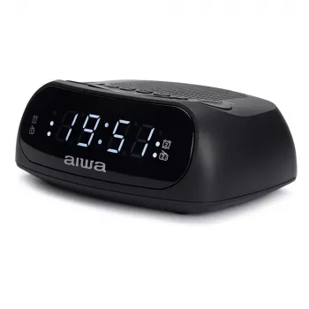 AIWA CR-09J FM-kelloradio kahdella herätyksellä, LED-näyttö, musta