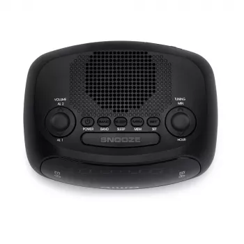 AIWA CR-09J FM-kelloradio kahdella herätyksellä, LED-näyttö, musta