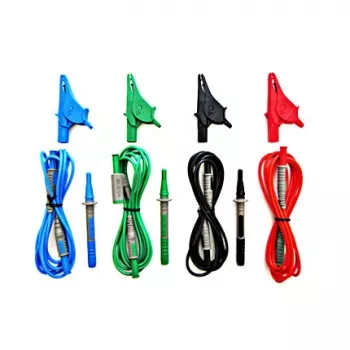 HT Instruments yleinen mittausjohtosarja G3, CAT IV 600V / CAT III 1000V, 10A, 1,5 m silikonimittausjohdot mittauskärjillä ja krokotiiliklipsillä, punainen/musta 1006210