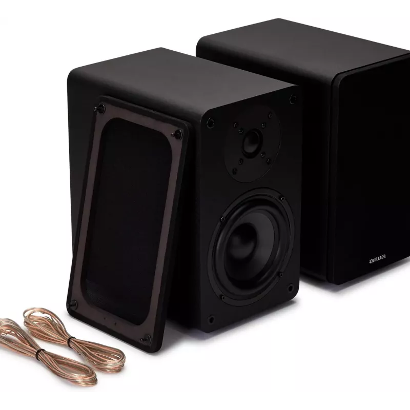 AIWA Hi-Fi 2.0 aktiivihyllykaiuttimet 2x70W RMS, musta