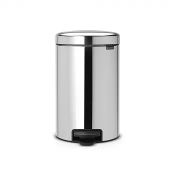 Brabantia NewIcon 12L polkupainikkeella avattava roskis, Brilliant Steel