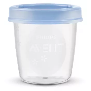 Philips Avent äidinmaidon ja vauvanruoan säilytyspurkki 180 ml (5 kpl:n pakkaus) kansilla