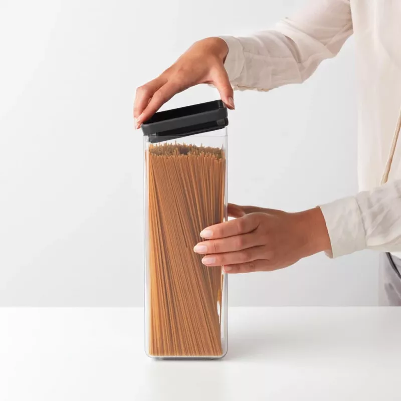 Brabantia neliönmuotoinen säilytysastia 2,5L tummanharmaa