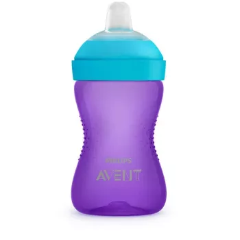 Philips AVENT My Grippy juomaharjoittelumuki pehmeällä nokalla 300 ml, 9 kk+, violetti