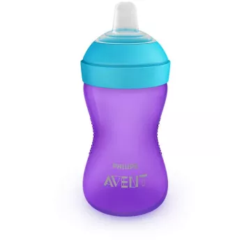 Philips AVENT My Grippy juomaharjoittelumuki pehmeällä nokalla 300 ml, 9 kk+, violetti