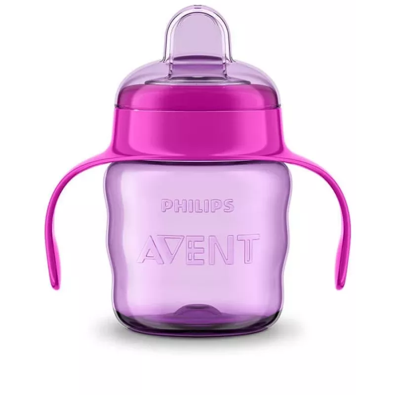 Philips AVENT Easy Sip juomaharjoittelumuki kahvoilla, 6M+, 200 ml, silikoninokka, roosa