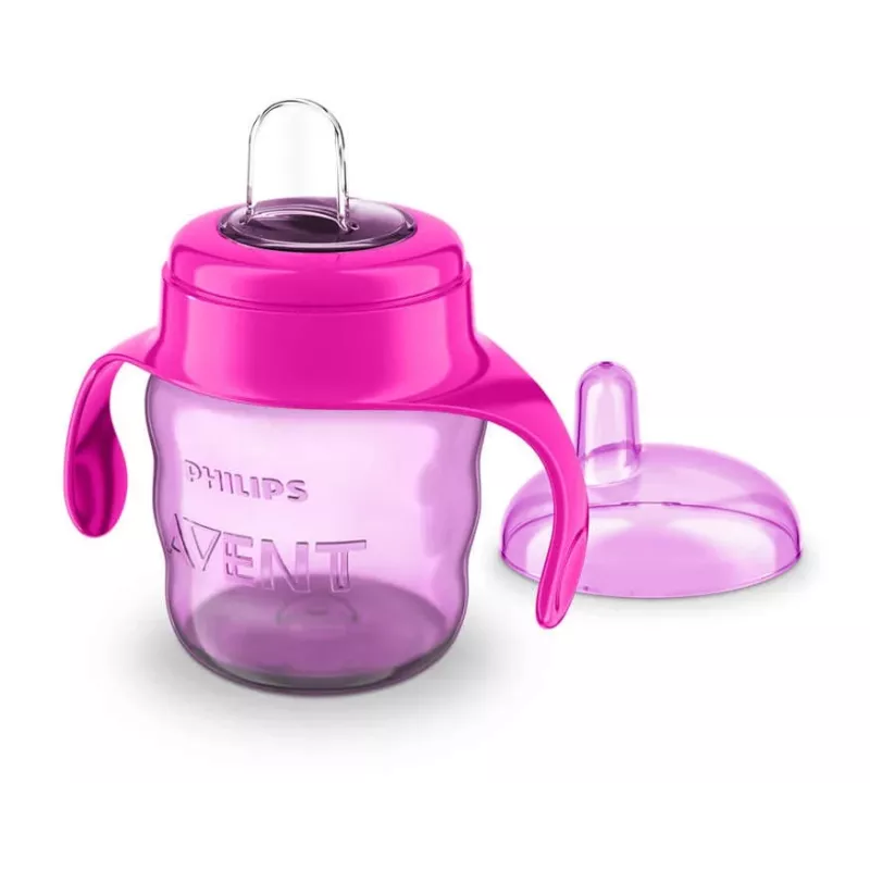 Philips AVENT Easy Sip juomaharjoittelumuki kahvoilla, 6M+, 200 ml, silikoninokka, roosa