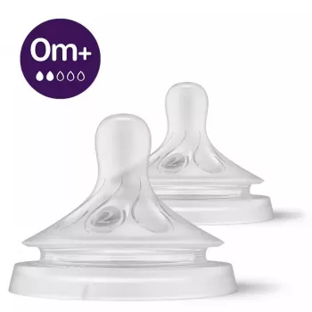 Philips Avent Natural Response tuttipullon tutti, hidas maitovirta, 0M+, 2 kpl:n pakkaus, silikoni