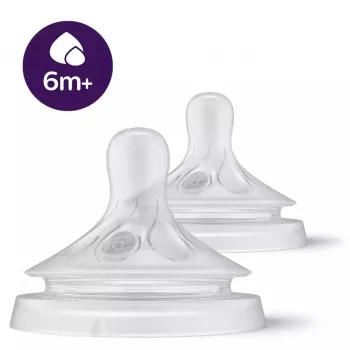 Philips AVENT Natural Response silikonitutti vauvoille paksuille ruoille, 6M+, 2 kpl:n pakkaus